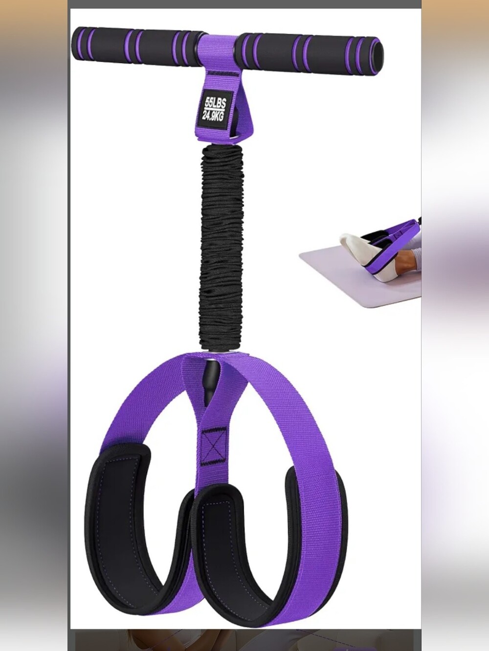 Purple Resistance Pull Rope for Women’s Home Fitness